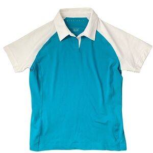 Nike Golf Dri-FIT Short Sleeve Polo Shirt Teal White Size S (4-6)